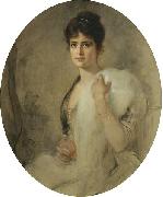 Friedrich August von Kaulbach A portrait of a lady oil painting